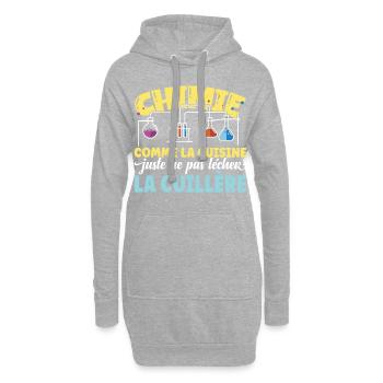 Chimie définition humour idée cadeau chimiste - Sweat-shirt à capuche long Femme - gris chiné - Devant