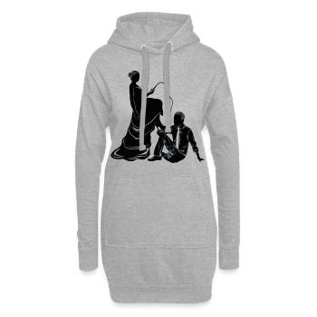 brautpaar ehepaar silhouette - Hoodie-Kleid - Grau meliert - Vorne