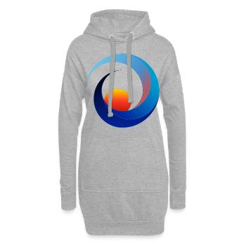 Meer Wellen Sonnenuntergang - Hoodie-Kleid - Grau meliert - Vorne