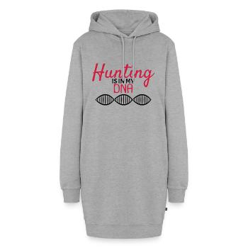 Die Jagd liegt in meiner DNA - Hoodie-Kleid - Grau meliert - Vorne