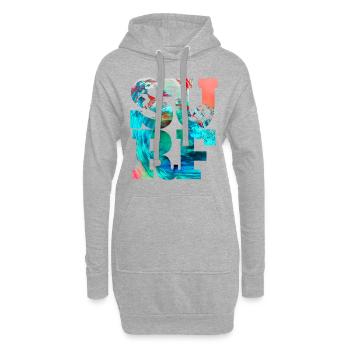 Surf Wellen Surfer Beach Surf - Sweat-shirt à capuche long Femme - gris chiné - Devant
