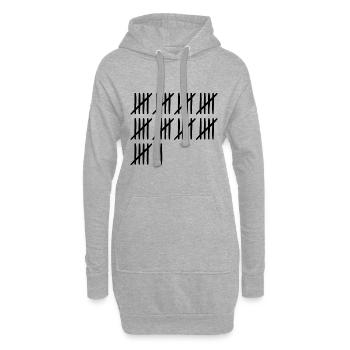 47. Geburtstag Strichliste 47 Jahre alt - Hoodie-Kleid - Grau meliert - Vorne