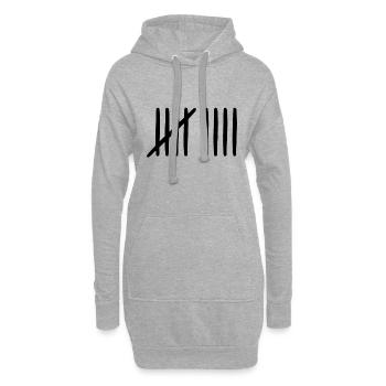 9e anniversaire liste-traits 9 ans - Sweat-shirt à capuche long Femme - gris chiné - Devant
