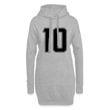 10 ans numéro maillot 10 - Sweat-shirt à capuche long Femme - gris chiné - Devant