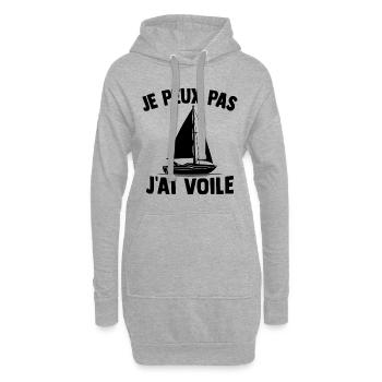 Je peux pas j'ai voile - Sweat-shirt à capuche long Femme - gris chiné - Devant