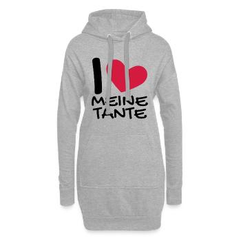 Ich liebe meine Tante - Hoodie-Kleid - Grau meliert - Vorne