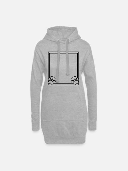 Rahmen Hundepfoten Hund Hundebesitzer - Hoodie-Kleid - Grau meliert