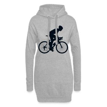 Fahrradfahrer Silhouette Fahrrad Fahrer Radfahrer - Hoodie-Kleid - Grau meliert - Vorne