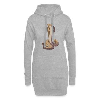 Serpent Cobra - Sweat-shirt à capuche long Femme - gris chiné - Devant