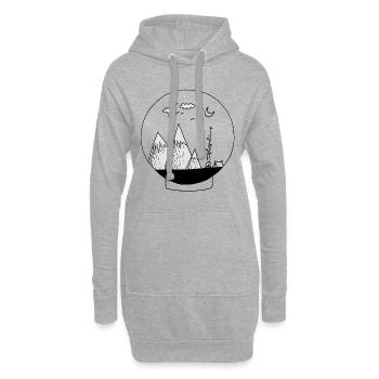 Montagnes de globes de neige - Sweat-shirt à capuche long Femme - gris chiné - Devant