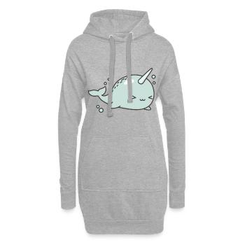 Narval - Sweat-shirt à capuche long Femme - gris chiné - Devant