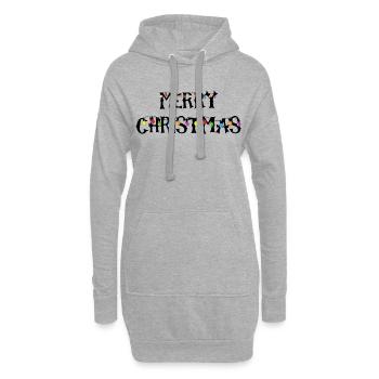 Frohe Weihnachten Lichterkette Geschenk - Hoodie-Kleid - Grau meliert - Vorne