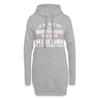 Secrétaire idée cadeau métier citation humour - Sweat-shirt à capuche long Femme - gris chiné - Devant