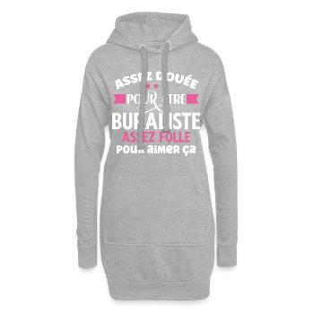 Buraliste idée cadeau métier commerçant. Citations - Sweat-shirt à capuche long Femme - gris chiné - Devant