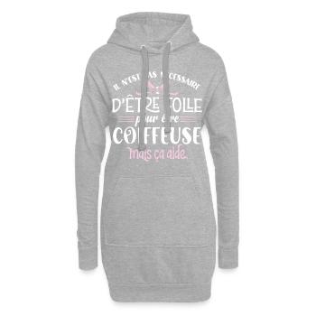 Coiffeuse idée cadeau métier femme coiffure humour - Sweat-shirt à capuche long Femme - gris chiné - Devant