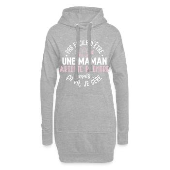 Artiste peintre, idée cadeau peinture, humour - Sweat-shirt à capuche long Femme - gris chiné - Devant
