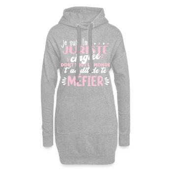 Juriste idée cadeau métier loi pénal humour métier - Sweat-shirt à capuche long Femme - gris chiné - Devant
