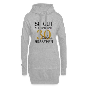 30 Geburtstag - Hoodie-Kleid - Grau meliert - Vorne
