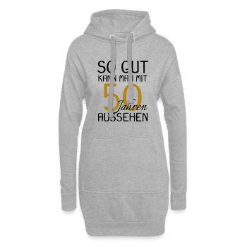 50 Geburtstag Geschenk - 50 Jahre alt - Hoodie-Kleid - Grau meliert - Vorne