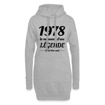 1978 NAISSANCE D’UNE LÉGENDE - Sweat-shirt à capuche long Femme - gris chiné - Devant