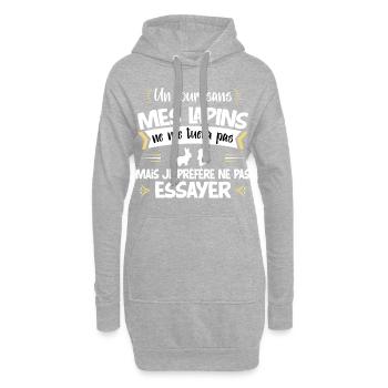 Cuniculteur éleveur de lapins, humour métier homme - Sweat-shirt à capuche long Femme - gris chiné - Devant