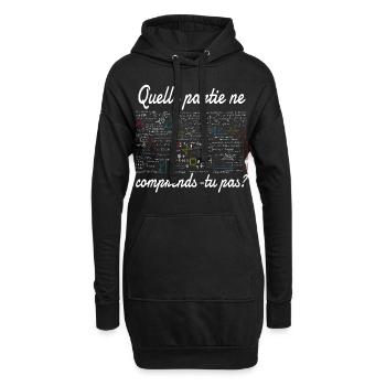 Prof de maths idée cadeau enseignant mathématique - Sweat-shirt à capuche long Femme - noir - Devant