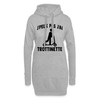 j'peux pas j'ai trottinette humour trottinette - Sweat-shirt à capuche long Femme - gris chiné - Devant