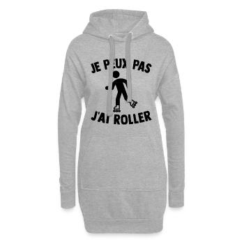 Je peux pas j'ai roller - Sweat-shirt à capuche long Femme - gris chiné - Devant