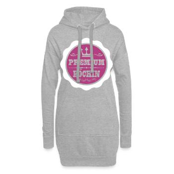 Premium Köchin - Hoodie-Kleid - Grau meliert - Vorne