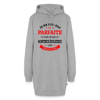 MONITRICE-ÉDUCATRICE PARFAITE - Sweat-shirt à capuche long Femme - gris chiné - Devant