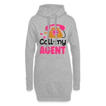 Appeler mon agent - Sweat-shirt à capuche long Femme - gris chiné - Devant