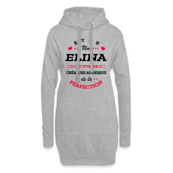 ELINA PARFAITE - NOM ELINA - Sweat-shirt à capuche long Femme - gris chiné - Devant