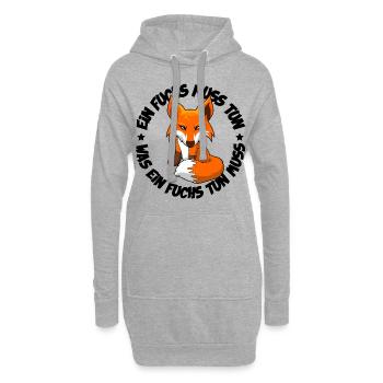 Ein Fuchs muss tun was ein Fuchs tun muss - Hoodie-Kleid - Grau meliert - Vorne