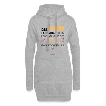 Soeur Tata - Annonce grossesse -Annonce soeur tata - Sweat-shirt à capuche long Femme - gris chiné - Devant