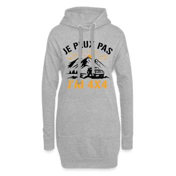 Je peux pas j'ai 4X4 - Sweat-shirt à capuche long Femme - gris chiné - Devant