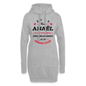 ANAËL PARFAITE - NOM ANAËL - Sweat-shirt à capuche long Femme - gris chiné - Devant