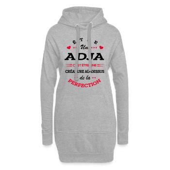 ADJA PARFAITE - NOM ADJA - Sweat-shirt à capuche long Femme - gris chiné - Devant