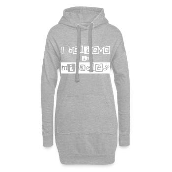 Christliches Design Ich glaube an Wunder - Hoodie-Kleid - Grau meliert - Vorne