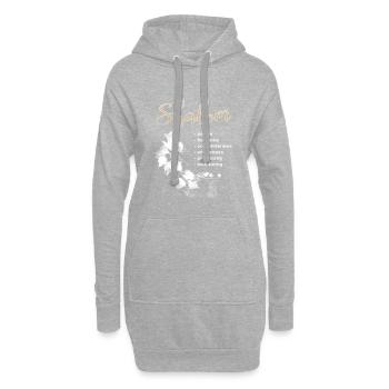 Conception chrétienne avec le mot hébreu 'Shalom' et - Sweat-shirt à capuche long Femme - gris chiné - Devant