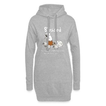 Conception chrétienne Des brebis bénies jouissant de la vie de Dieu - Sweat-shirt à capuche long Femme - gris chiné - Devant