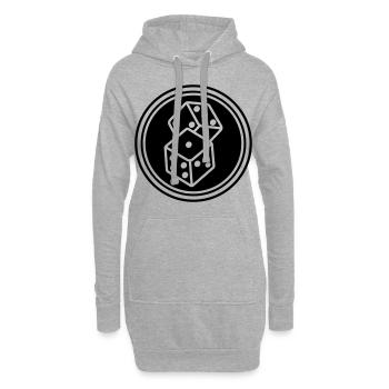 Symbole du casino Dice - Sweat-shirt à capuche long Femme - gris chiné - Devant