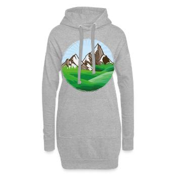 Berge Natur - Hoodie-Kleid - Grau meliert - Vorne