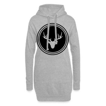 Icône Deer Deer - Sweat-shirt à capuche long Femme - gris chiné - Devant