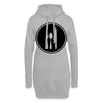 Gabel Besteck - Hoodie-Kleid - Grau meliert - Vorne