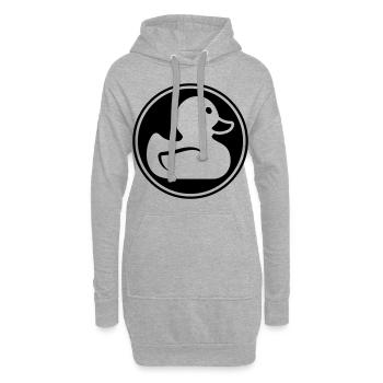 Icône de canard - Sweat-shirt à capuche long Femme - gris chiné - Devant