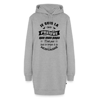 PREUVE ENFANT PAPA MONTAGNE - PASSION MONTAGNE - Sweat-shirt à capuche long Femme - gris chiné - Devant