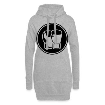 Symbole des gants de boxe - Sweat-shirt à capuche long Femme - gris chiné - Devant
