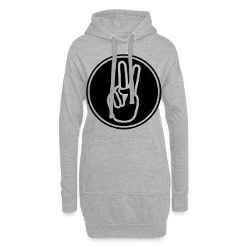 Hand Peace - Hoodie-Kleid - Grau meliert - Vorne