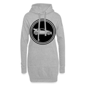 Coureur automobile - Sweat-shirt à capuche long Femme - gris chiné - Devant