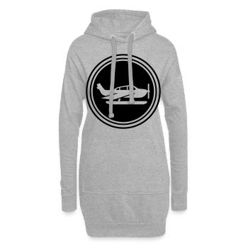 Flugzeug symbol - Hoodie-Kleid - Grau meliert - Vorne